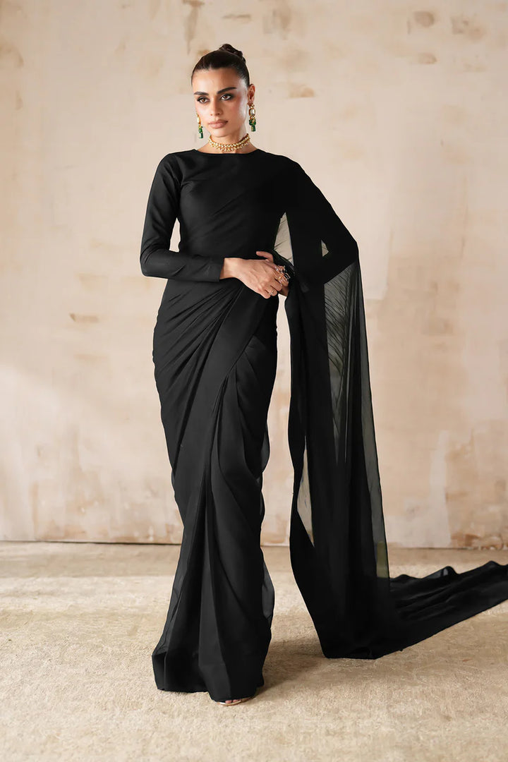 Baroque | Ensembles | PLAIN CHIFFON SAREE EN-1219 - House of Ayeza