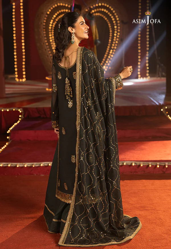 Asim Jofa | Luxury Festive Drop 3 | AJLLF-02 Embroidered Chiffon 3 Pcs - House of Ayeza