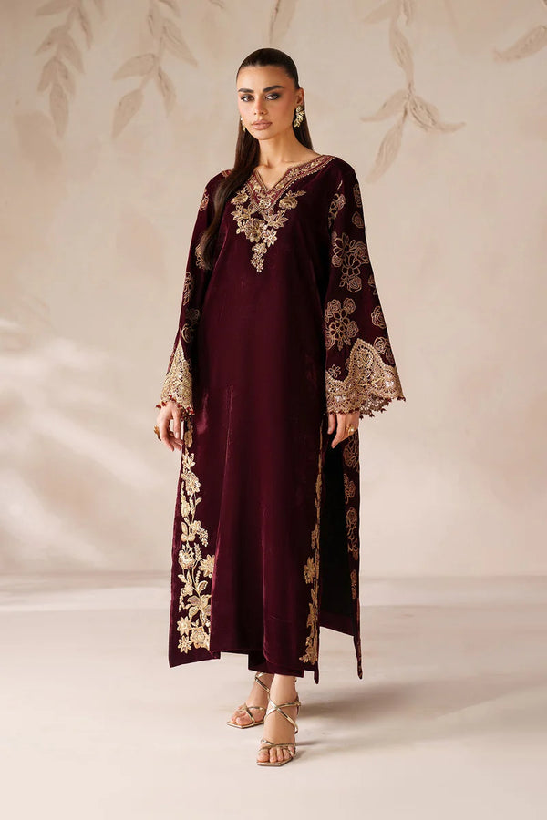 Baroque | Ready To Wear | EMBROIDERED VELVET PR-1201 - House of Ayeza