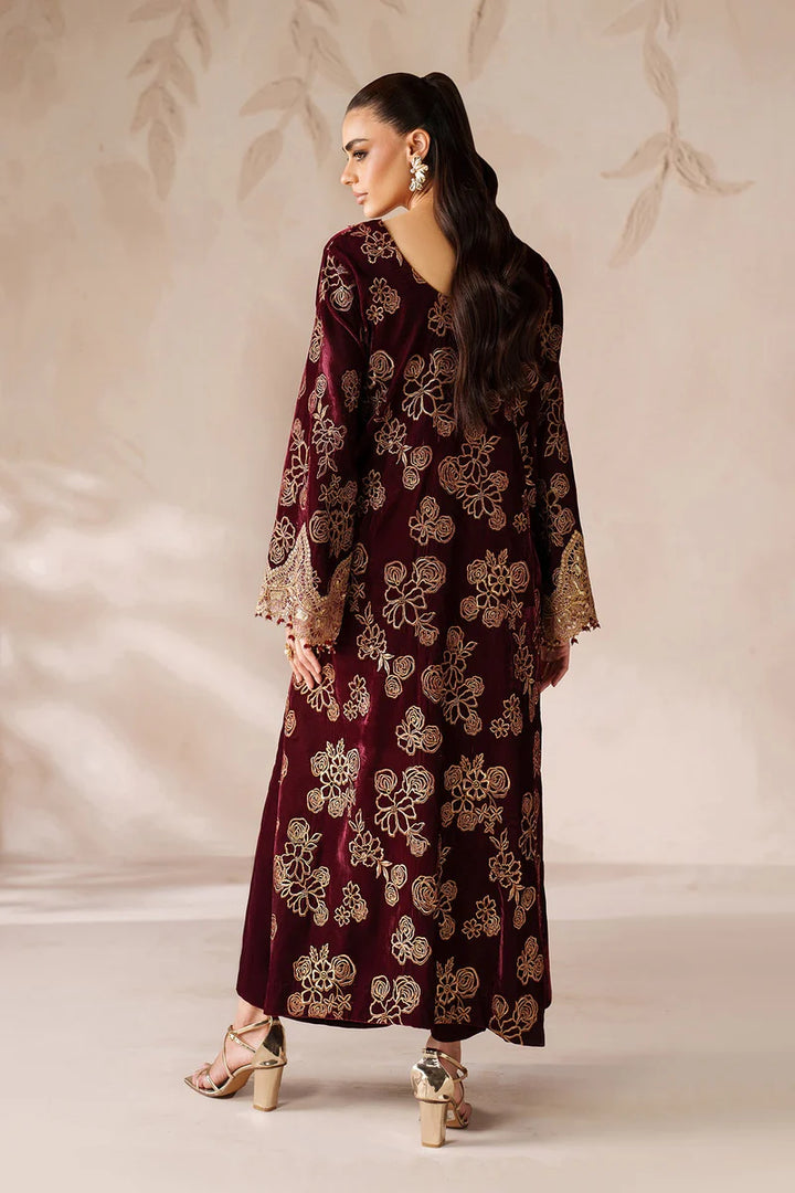Baroque | Ready To Wear | EMBROIDERED VELVET PR-1201 - House of Ayeza