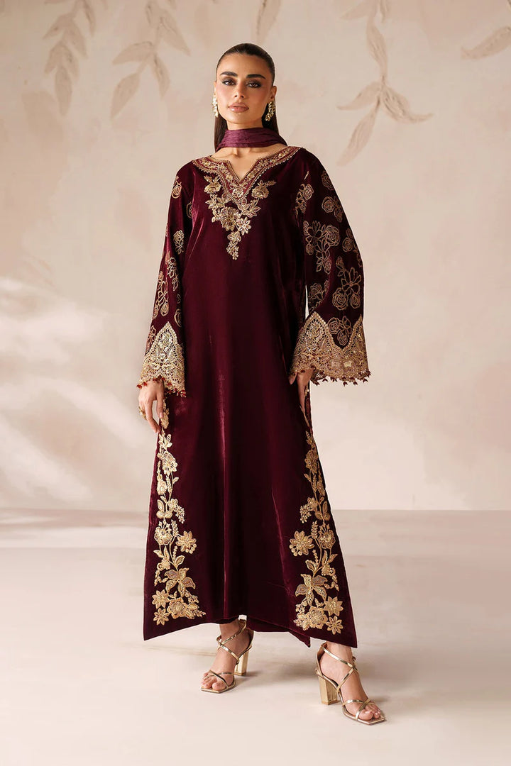 Baroque | Ready To Wear | EMBROIDERED VELVET PR-1201 - House of Ayeza