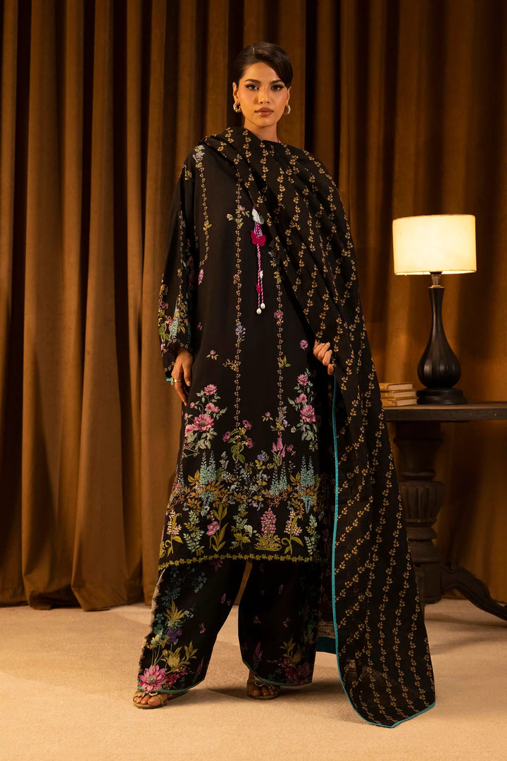 Sana Safinaz | Muzlin Winter '25 | Slub Muzlin 3 Piece Suit | M253-013B-3CQ - House of Ayeza