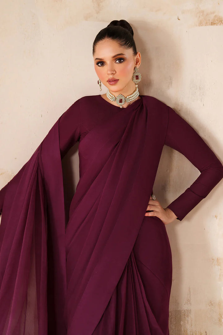 Baroque | Ensembles | PLAIN CHIFFON SAREE EN-1221 - House of Ayeza