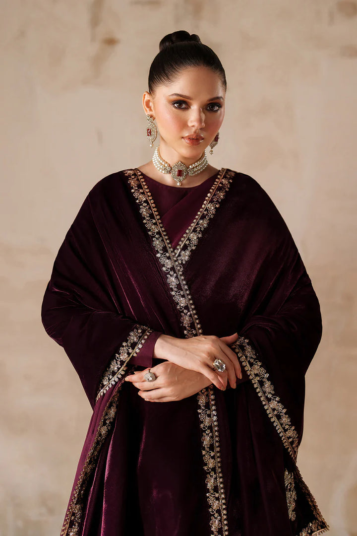 Baroque | Shawls | EMBROIDERED VELVET SHAWL VS-60 - House of Ayeza