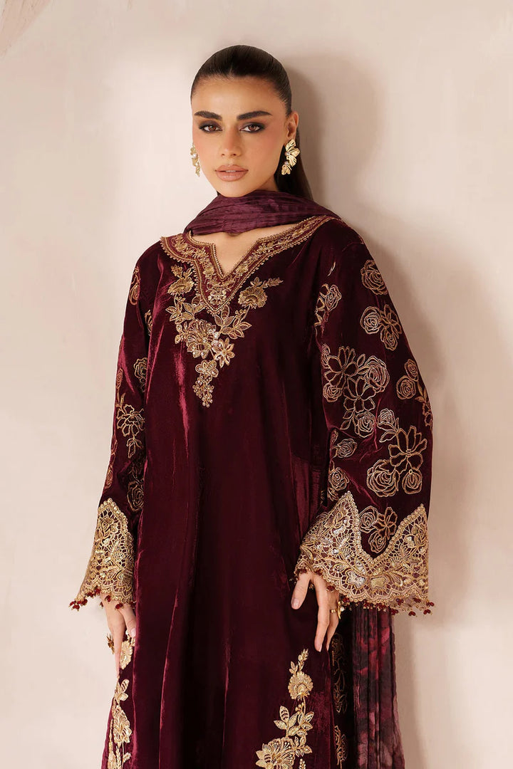 Baroque | Ready To Wear | EMBROIDERED VELVET PR-1201 - House of Ayeza