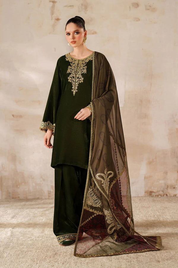Baroque | Ready To Wear | EMBROIDERED VELVET PR-1210 - House of Ayeza