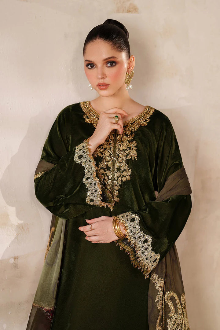 Baroque | Ready To Wear | EMBROIDERED VELVET PR-1210 - House of Ayeza