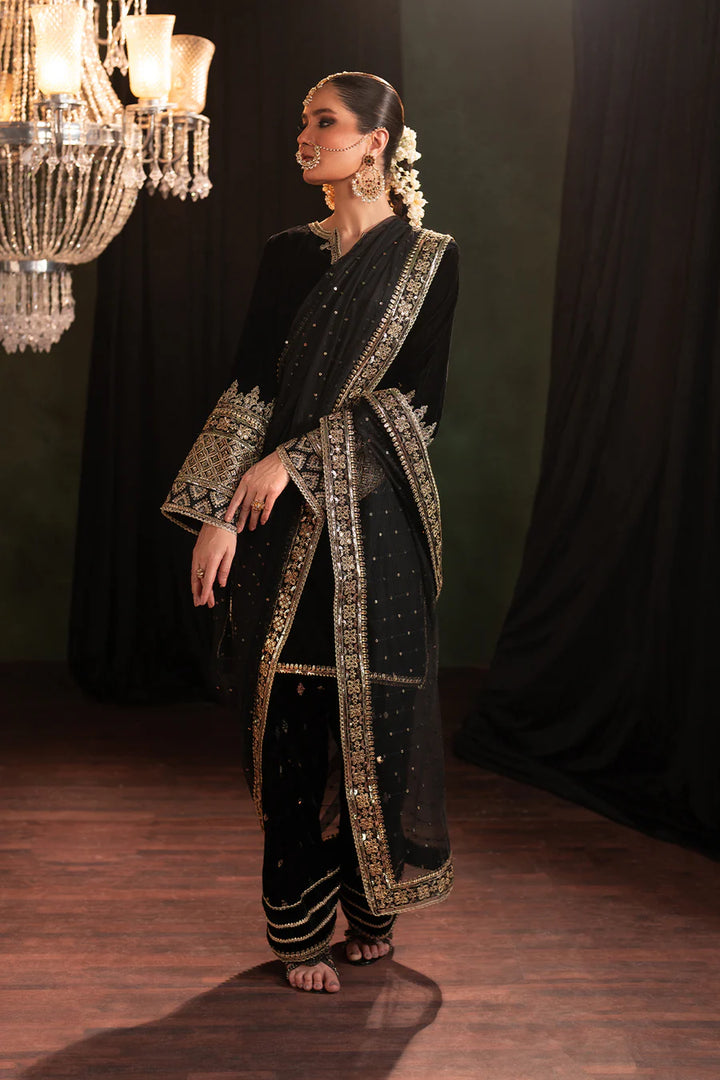 Iznik | Exclusive velvet | IV-41 Embroidered Velvet - House of Ayeza