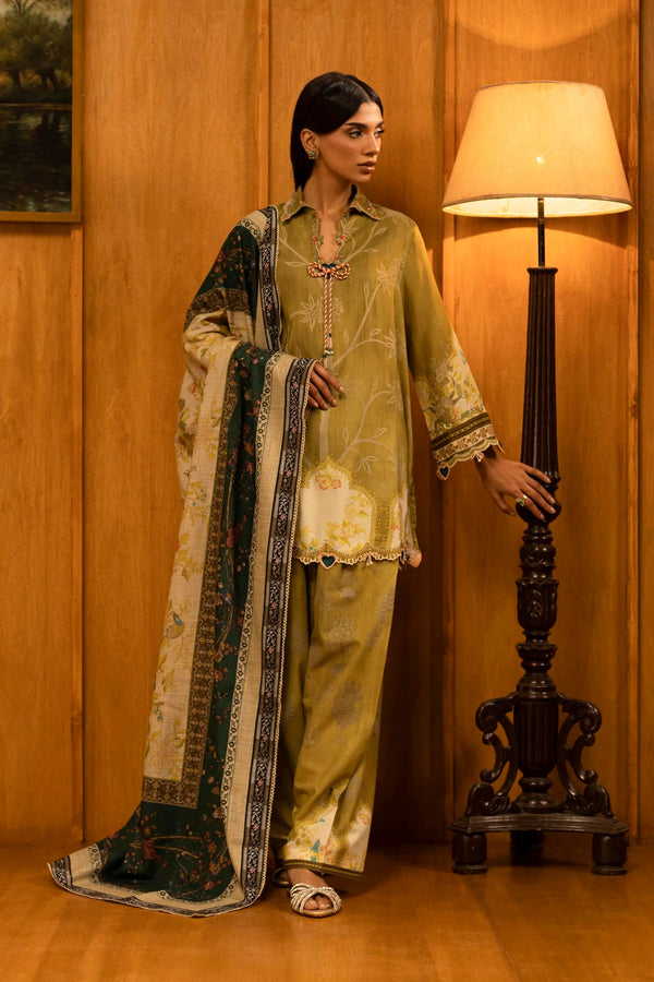 Sana Safinaz | Muzlin Winter '25 | Slub Muzlin 3 Piece Suit | M253-016A-3CY - House of Ayeza