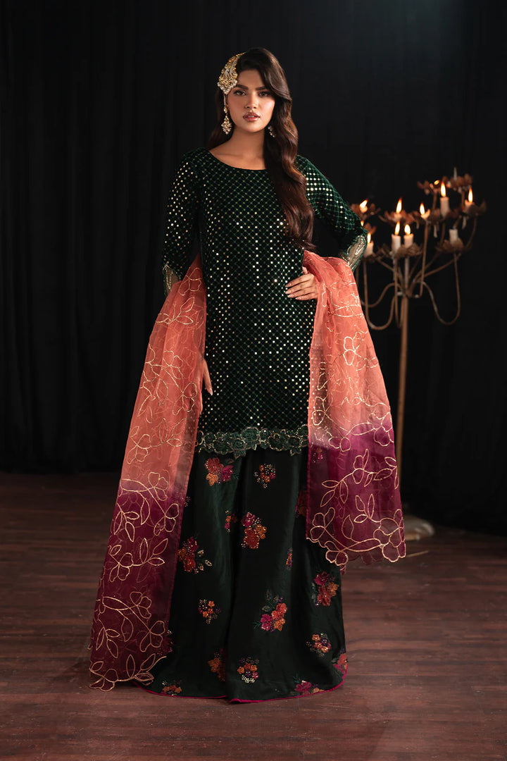 Iznik | Exclusive Velvet | IV-53 Embroidered Velvet - House of Ayeza