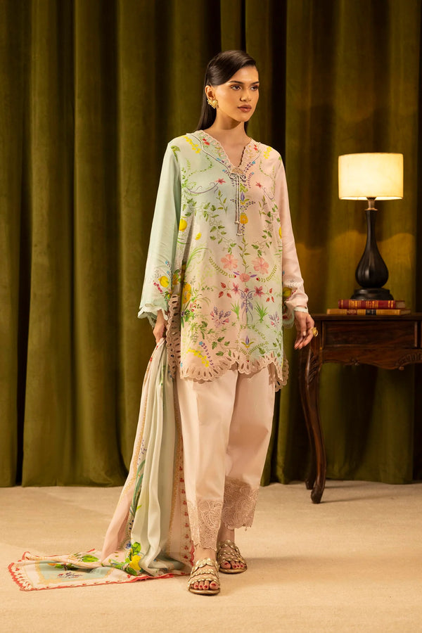 Sana Safinaz | Muzlin Winter '25 | Slub Muzlin 3 Piece Suit | M253-017A-3CY - House of Ayeza