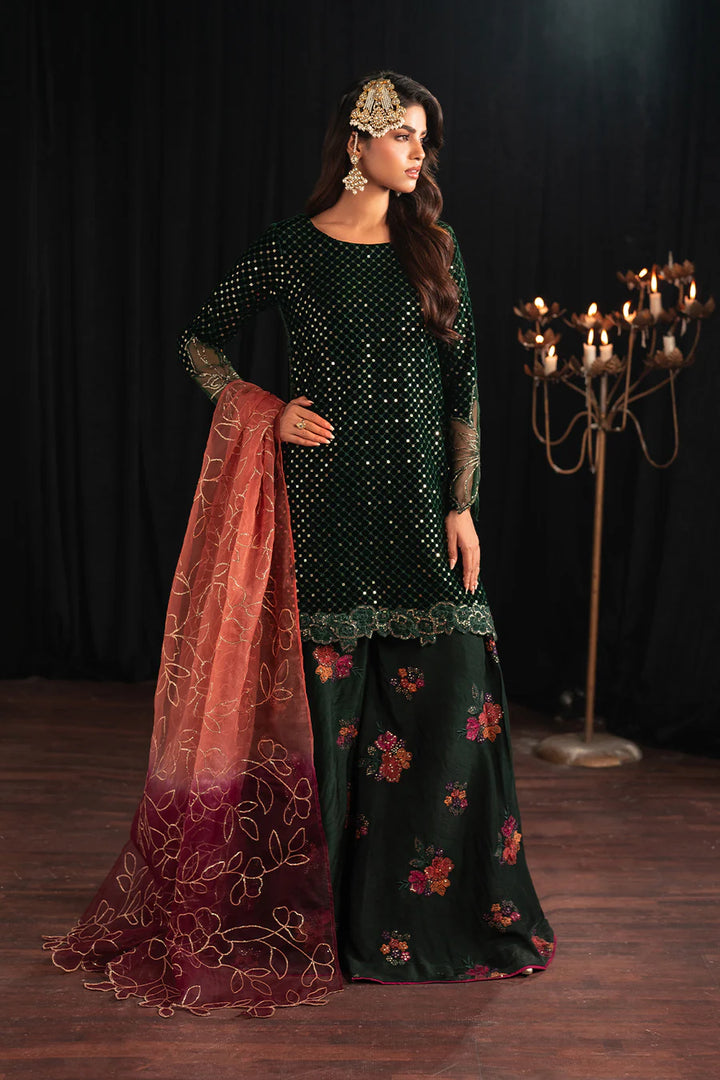 Iznik | Exclusive Velvet | IV-53 Embroidered Velvet - House of Ayeza