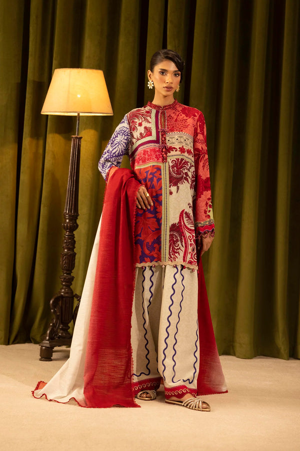 Sana Safinaz | Muzlin Winter '25 | Slub Muzlin 3 Piece Suit | M253-018A-3CQ - House of Ayeza