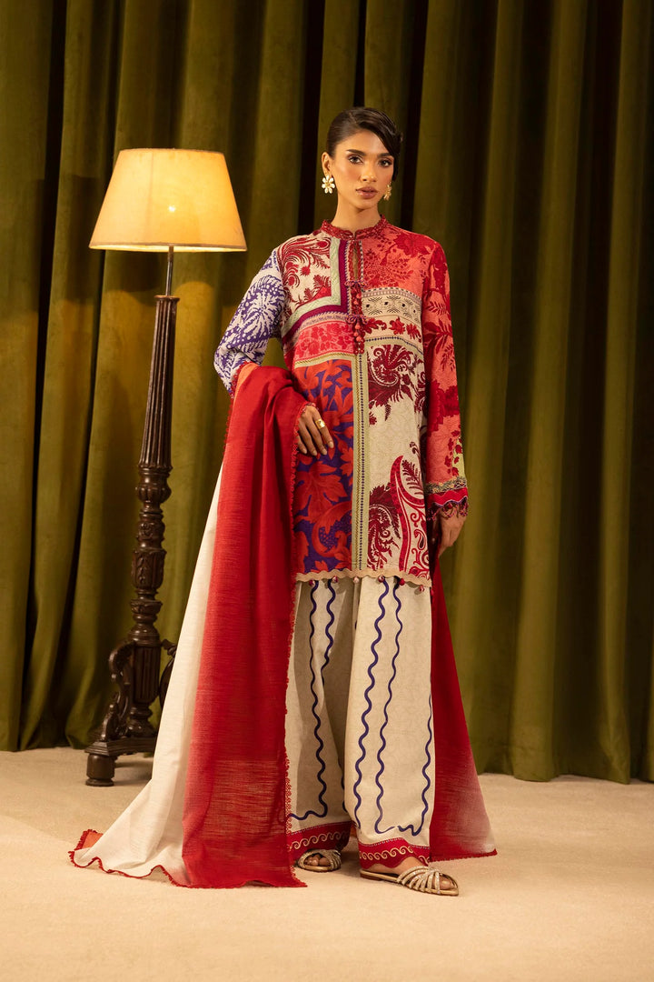 Sana Safinaz | Muzlin Winter '25 | Slub Muzlin 3 Piece Suit | M253-018A-3CQ - House of Ayeza