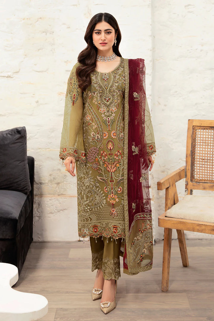 Ramsha | Minhal Organza | M-1010 - House of Ayeza