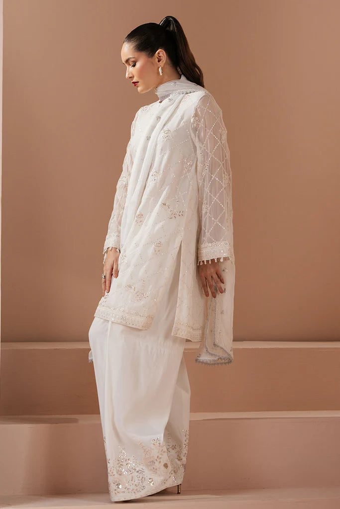 Cross Stitch | ANTIQUE WHITE-4 PIECE EMBROIDERED CHIFFON SUIT - House of Ayeza