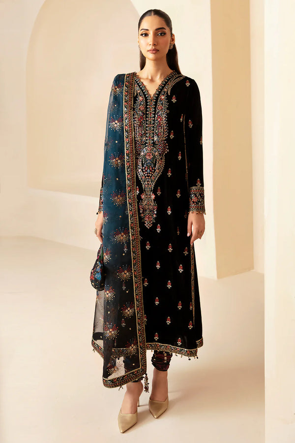 Jazmin | Velvet | Embroidered Velvet Formal VF-2028 - House of Ayeza