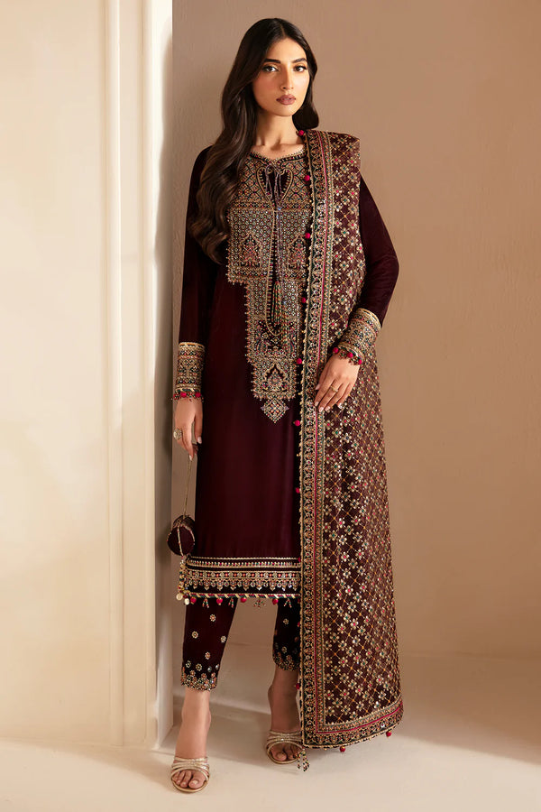 Jazmin | Velvet | Embroidered Velvet Formal VF-2022 - House of Ayeza