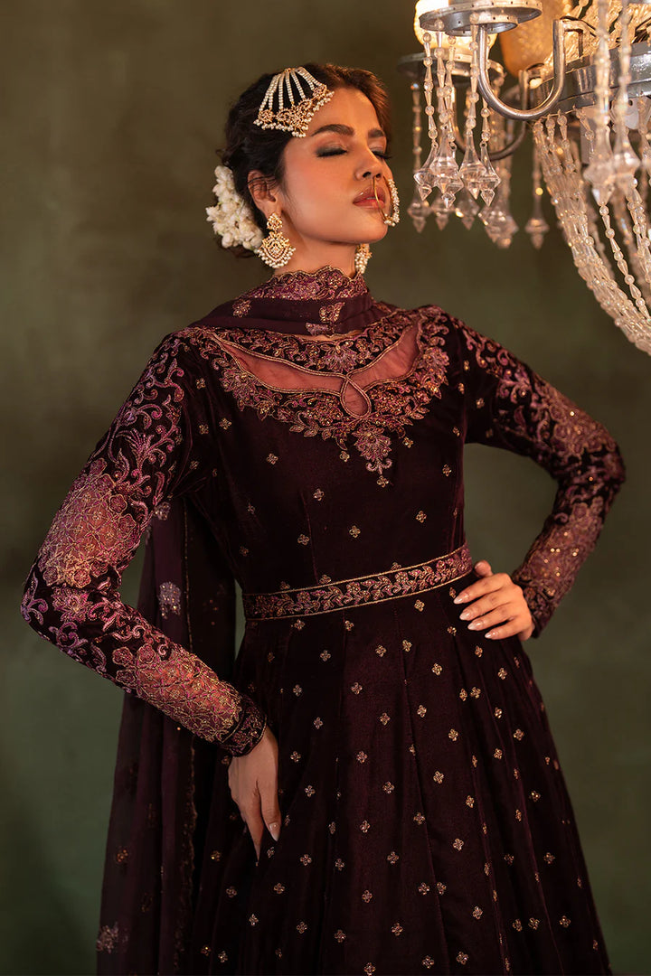 Iznik | Exclusive Velvet | IV-54 Embroidered Velvet - House of Ayeza