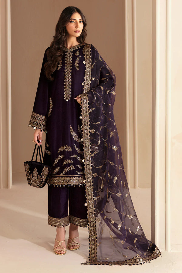 Jazmin | Velvet | Embroidered Velvet Formal VF-2026 - House of Ayeza