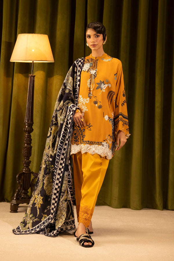 Sana Safinaz | Muzlin Winter '25 | Slub Muzlin 3 Piece Suit | M253-020A-3CR - House of Ayeza