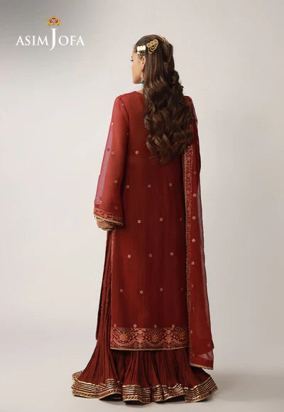 Asim Jofa | Layaan Festive | AJULO-11 Embroidered Chiffon - House of Ayeza