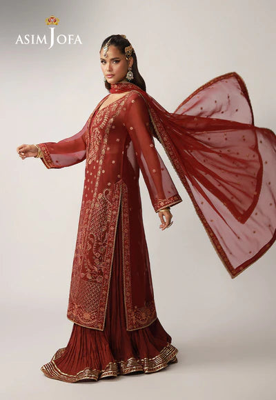 Asim Jofa | Layaan Festive | AJULO-11 Embroidered Chiffon - House of Ayeza