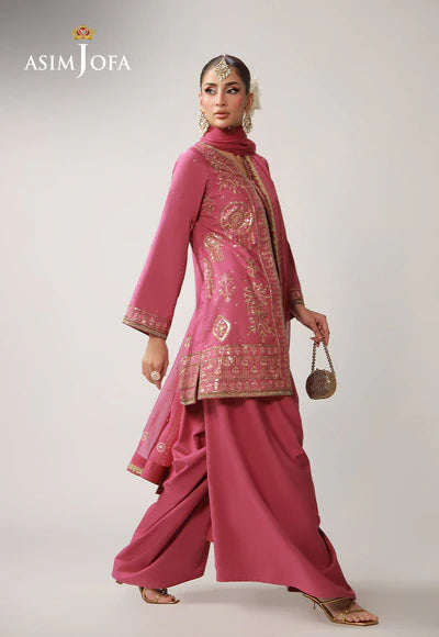 Asim Jofa | Layaan Festive | AJULO-10 Embroidered Boski Silk - House of Ayeza