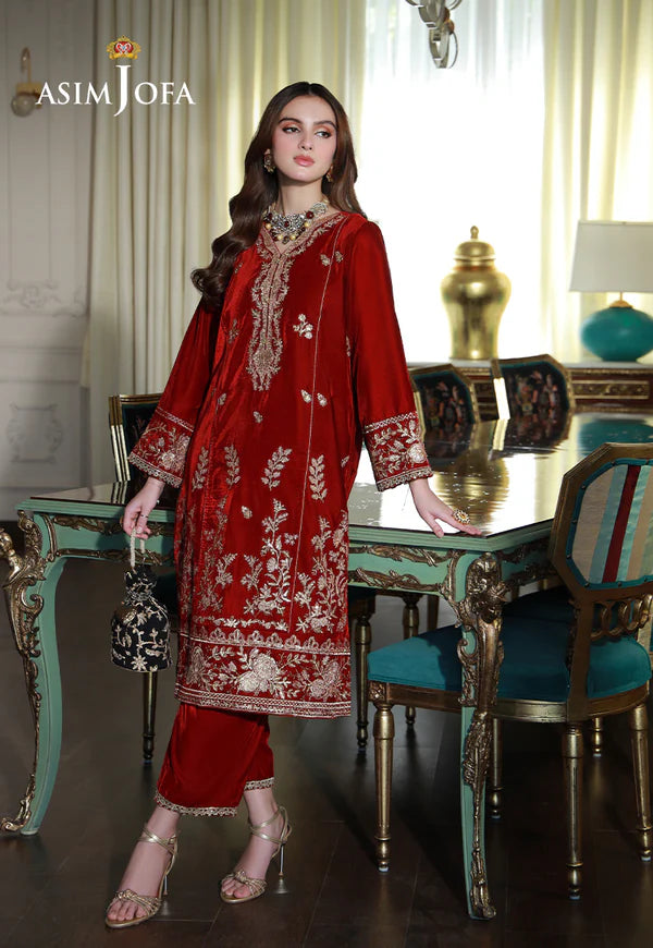 Asim Jofa | Velvet | AJVG-08 EMBROIDERED VELVET 2PC