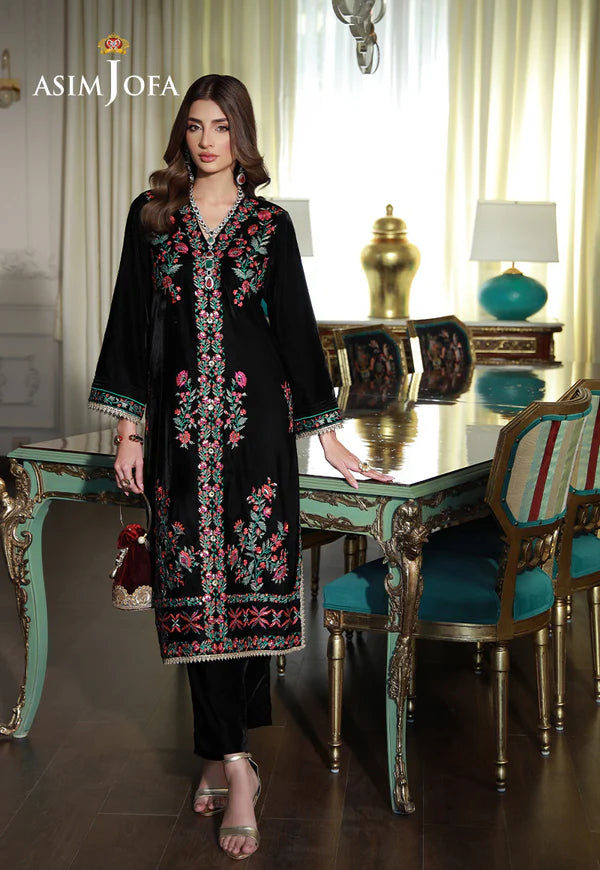 Asim Jofa | Velvet | AJVG-01 EMBROIDERED VELVET 2PC