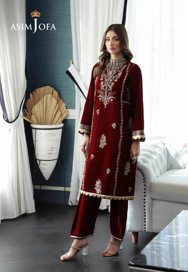 Asim Jofa | Velvet | AJVG-02 EMBROIDERED VELVET 2PC