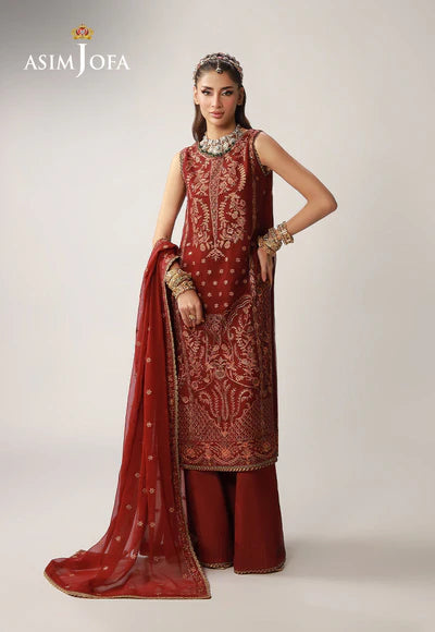 Asim Jofa | Layaan Festive | AJULO-11 Embroidered Chiffon - House of Ayeza