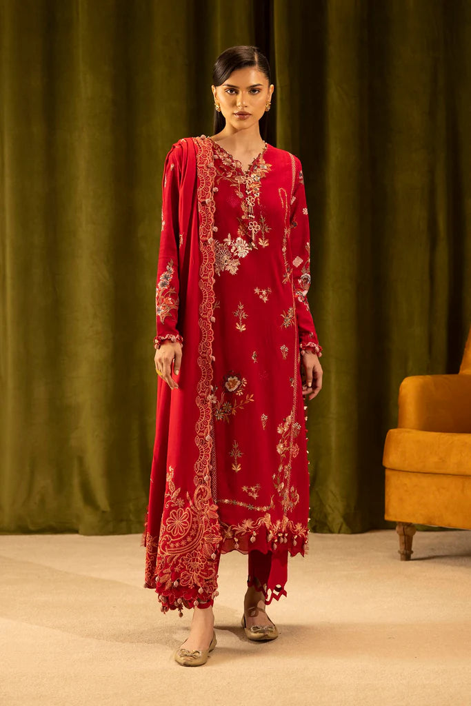 Sana Safinaz | Muzlin Winter '25 | Slub Muzlin 3 Piece Suit | M253-002A-3CP - House of Ayeza