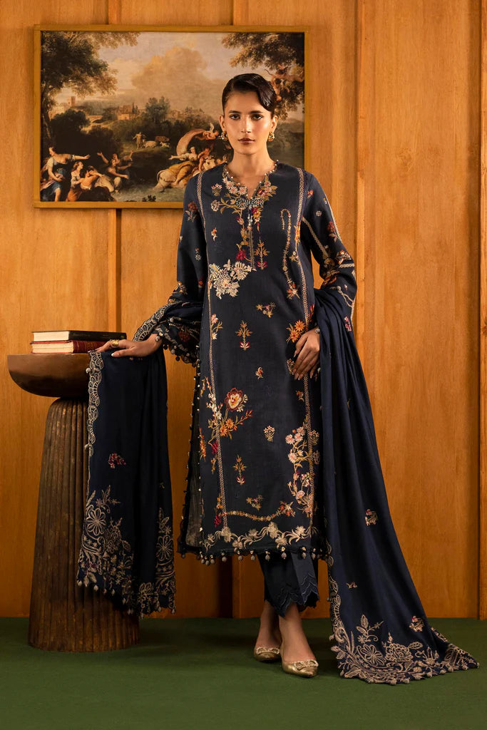 Sana Safinaz | Muzlin Winter '25 | Slub Muzlin 3 Piece Suit | M253-002B-3CP - House of Ayeza