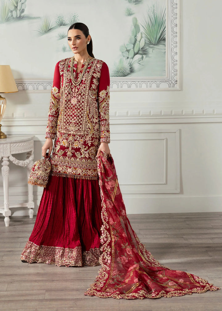 Crimson | Saira Shakira Stitched Wedding | Artisan Story - House of Ayeza