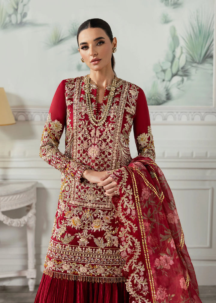 Crimson | Saira Shakira Stitched Wedding | Artisan Story - House of Ayeza