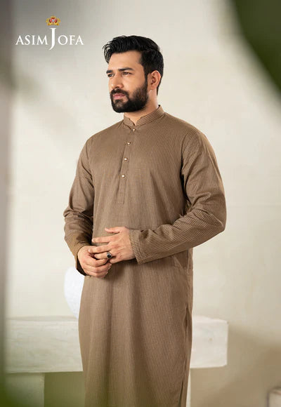 Asim Jofa | Menswear New In | AJMKA-01 STITCHED KURTA 1 PC - House of Ayeza