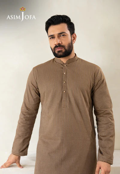 Asim Jofa | Menswear New In | AJMKA-01 STITCHED KURTA 1 PC - House of Ayeza