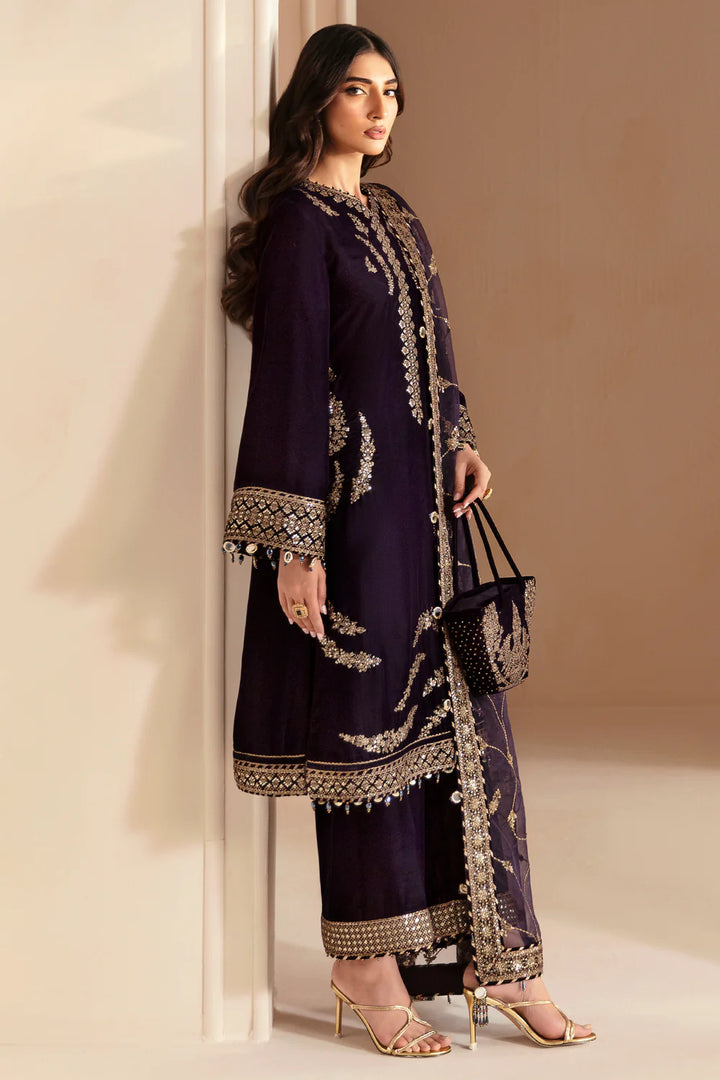 Jazmin | Velvet | Embroidered Velvet Formal VF-2026 - House of Ayeza