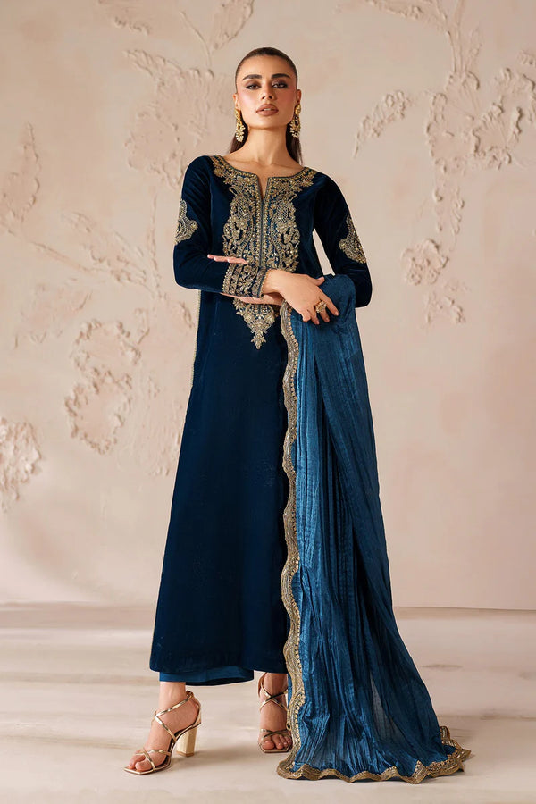 Baroque | Ready To Wear | EMBROIDERED VELVET PR-1206 - House of Ayeza
