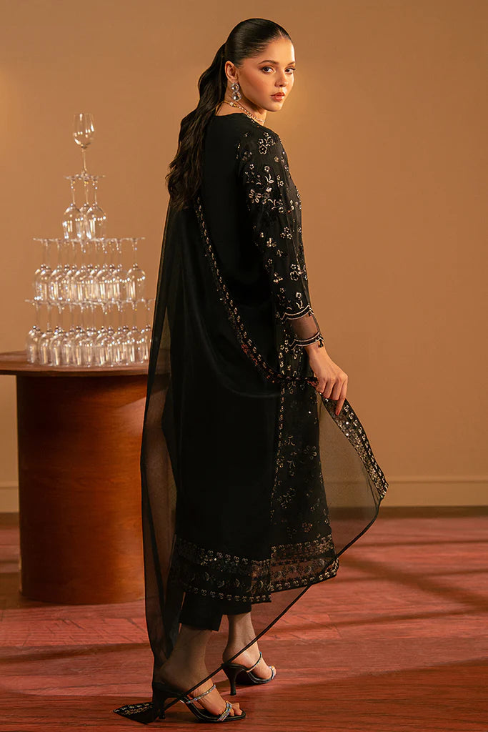 Cross Stitch | Luxury Pret | MIDNIGHT MUSE-2 PC (SHIRT & DUPATTA) - House of Ayeza