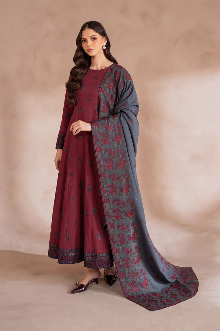 Iznik | Exclusive Winter | UE-372 Embroidered Khaddar - House of Ayeza