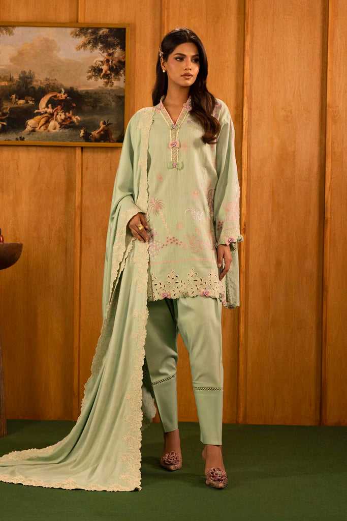 Sana Safinaz | Muzlin Winter '25 | Slub Muzlin 3 Piece Suit | M253-003A-3CP - House of Ayeza