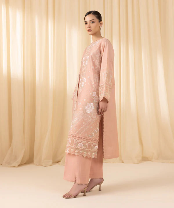 Sapphire | 3 Piece - Embroidered Cotton Net Suit - House of Ayeza