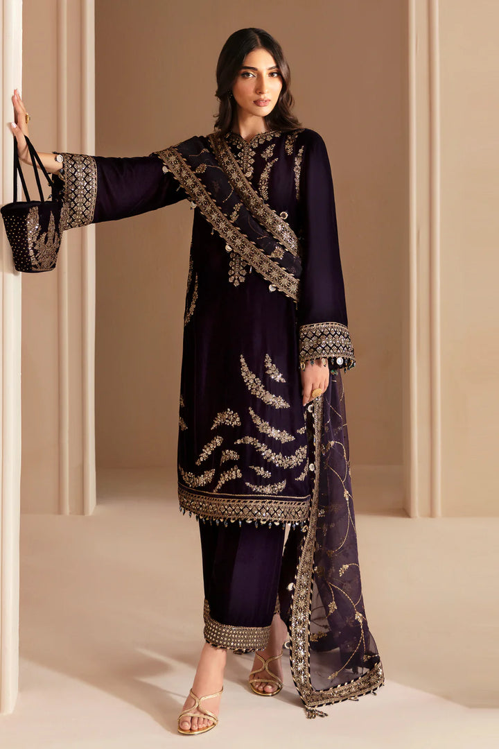 Jazmin | Velvet | Embroidered Velvet Formal VF-2026 - House of Ayeza