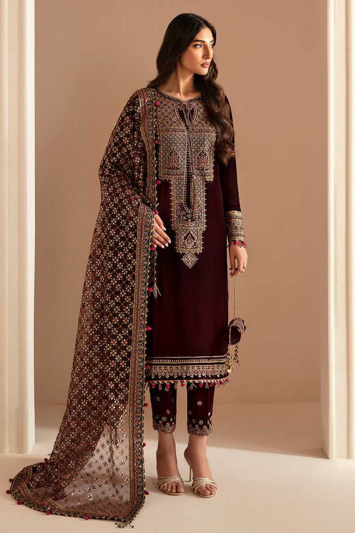 Jazmin | Velvet | Embroidered Velvet Formal VF-2022 - House of Ayeza