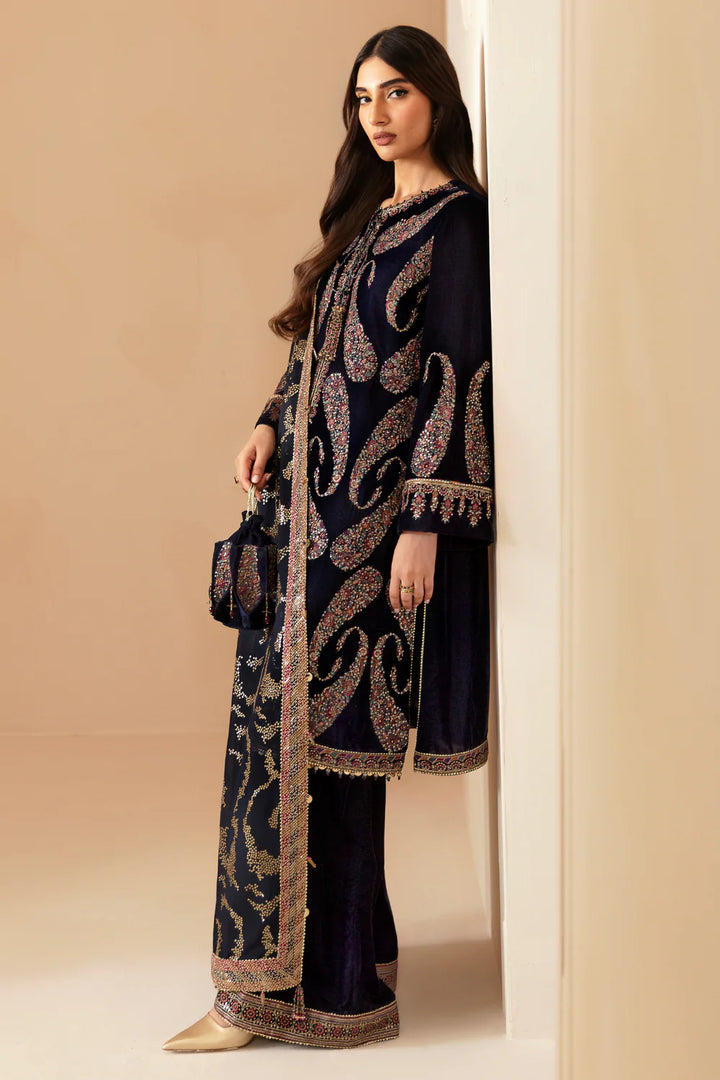 Jazmin | Velvet | Embroidered Velvet Formal VF-2024 - House of Ayeza