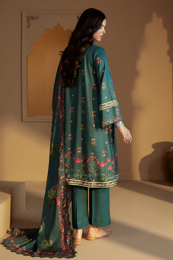 Cross Stitch | Winter Collection 24 | LUSH AURA-3 PC MARINA PRINTED SUIT - House of Ayeza