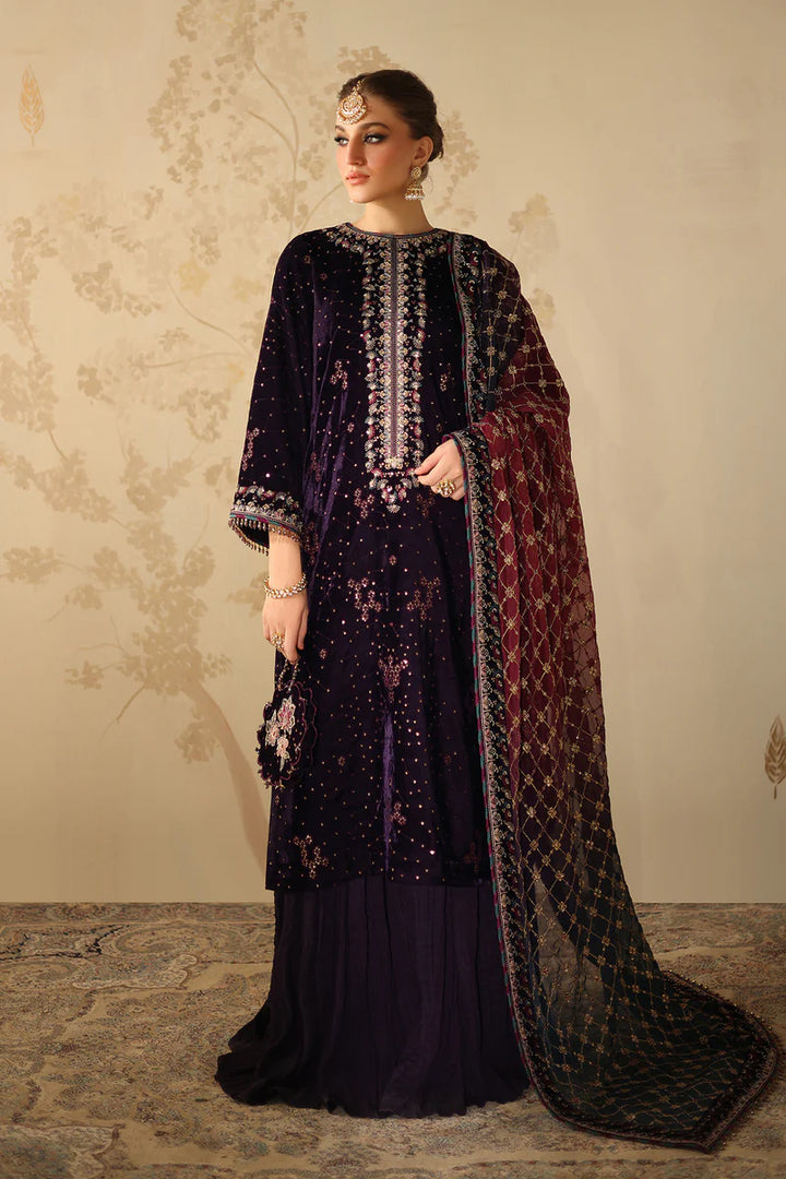 Baroque | Stitched | EMBROIDERED VELVET UF-4319 - House of Ayeza