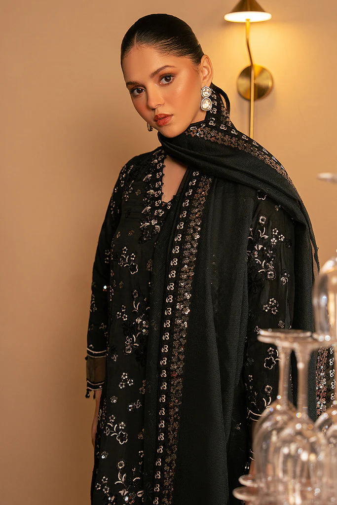 Cross Stitch | Luxury Pret | MIDNIGHT MUSE-2 PC (SHIRT & DUPATTA) - House of Ayeza